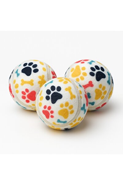 Busstier Set of 3 Dog Toy Balls - Colorful Tennis Balls (6.5 cm)