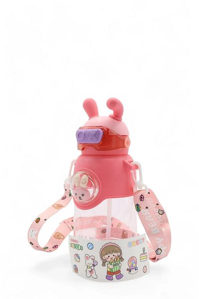 froyalife Quality Astronaut Rabbit Figured Water Bottle Sticker Gift School Children's Water Bottle Water Bottle with Straw 750ml