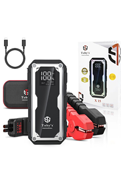 TOBYS جهاز توبي X15 لشحن السيارات، بسعة 16000 مللي أمبير/ساعة وبنك طاقة 59.2 ...