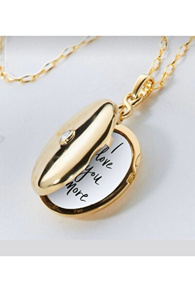 ZAFERİNAN Pırlanta Taşlı Madalyon Kolye