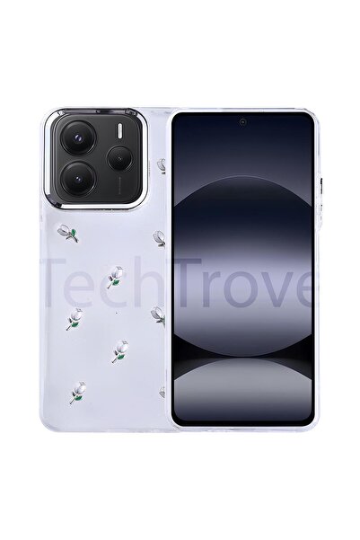 TechTrove Xiaomi Redmi Note 14 5g Kılıf Airbag Tasarımlı Simli Şeffaf Kapak