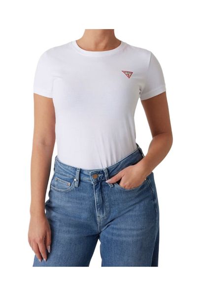Guess Tricou dama GUESS SS CN MINI TRIANGLE alb