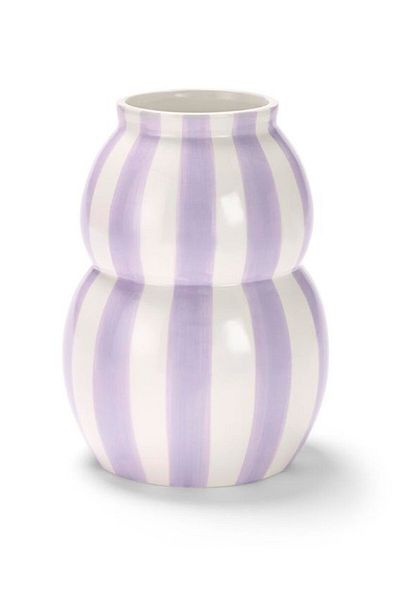 Tchibo Small Ceramic Flower Vase, Lavender/White