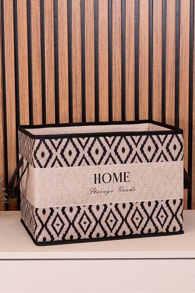 Hesaplı Kasa Bohe Organizer with Handles, Multi-Purpose Storage Box, 22 X 34 X 24 Cm, 18 Liters