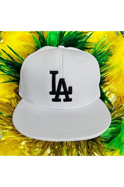 awix Sports Unisex LA Los Angeles Κεντημένο Hip Hop Snapback Rapper Basket Cap καπέλο ΛΕΥΚΟ