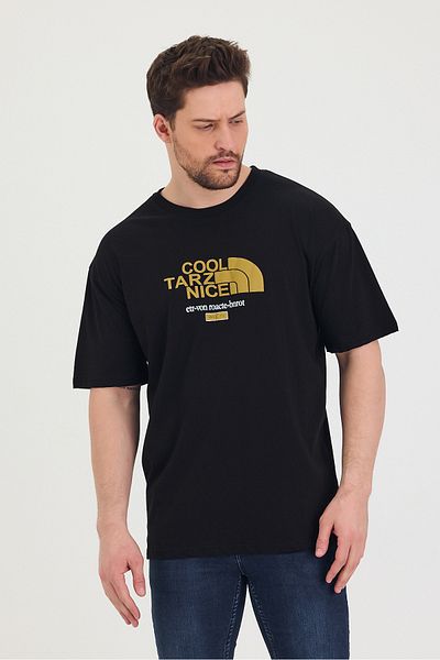 Tarz Cool Tricou unisex casual cu imprimeu supradimensionat cu decolteu