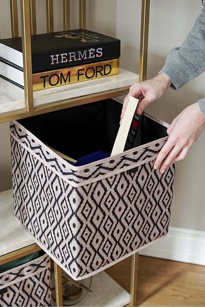 Hesaplı Kasa Bohe Shelf Organizer, Organizer Multi-Purpose Box, 30 X 30 X 30 Cm, 27 Liters
