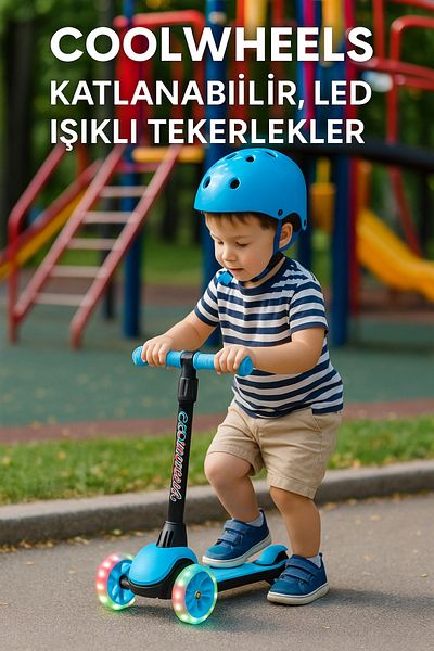 Scooter Cool Wheels Foldable 3 Wheel Scooter with Led Lights |   Cool Wheels Cortix 3-7 Years