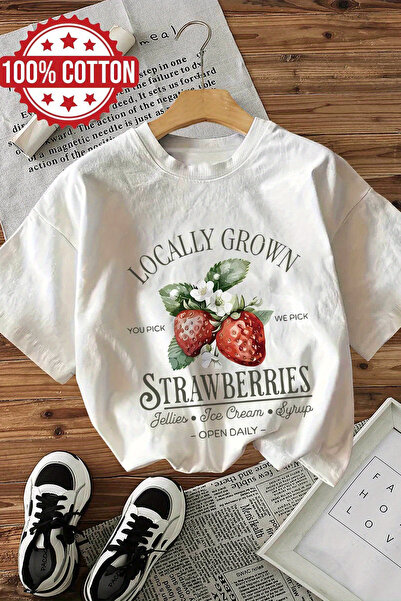 MYADA Premium Strawberry Printed Trend T-Shirt 23615