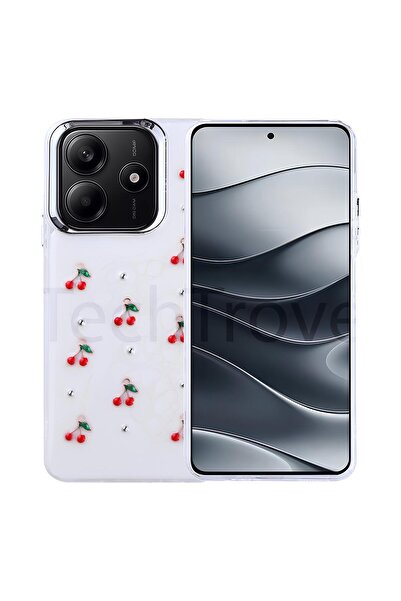 TechTrove حافظة هاتف Xiaomi Redmi Note 14 4G غطاء شفاف فضي مع تصميم وسادة هوائية