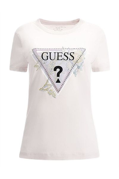 Guess GUESS SS CN ALVA TEE women's t-shirt pink