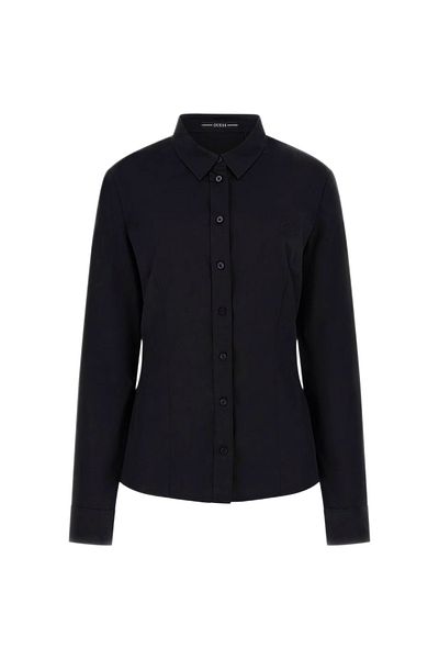 Guess Cămașă de damă GUESS LS CATE SHIRT neagră