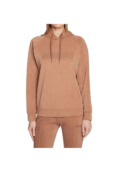 Guess EUPHEMIA HOOD SWEAT SHIRT women's sweatshirt brown