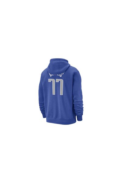 Nike Hanorac pentru bărbați Luka Don și Dallas Mavericks Club Fleece City Edition, albastru