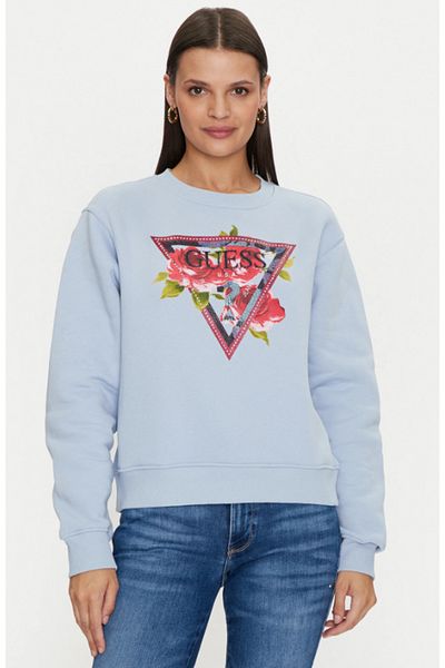 Guess Hanorac dama CN ROSES TRIANGLE SW albastru
