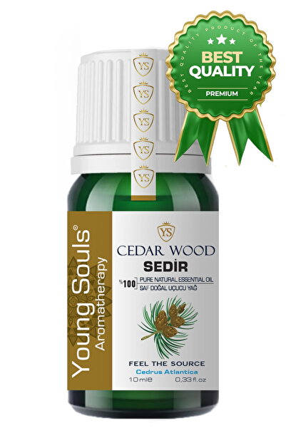 YOUNG SOULS Aromatherapy Cedarwood Essential Oil Sedir Ağacı Uçucu Yağ 10 Ml