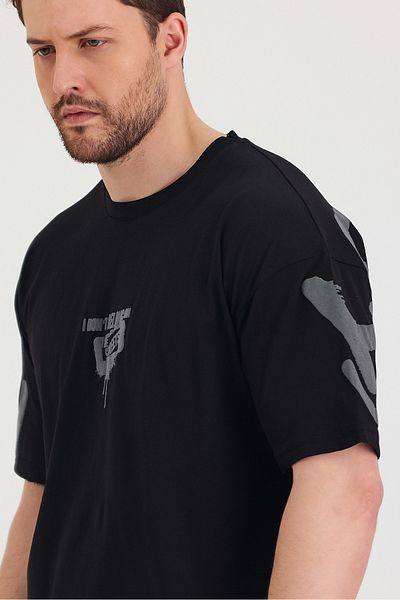 Tarz Cool Tricou unisex casual cu decolteu supradimensionat în față și în spate