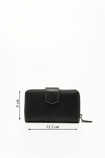 GÖNDERİ(R) BLACK ANTHRACITE Genuine Leather Women's Wallet 06246
