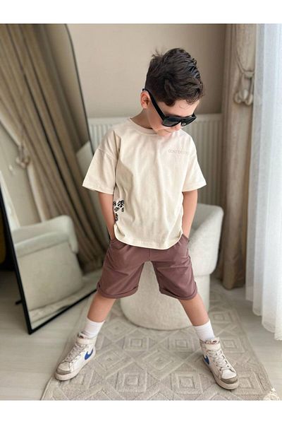 maykids Dont Destroy Shorts Suit Mink