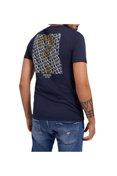 Guess Tricou bărbați ERMES CN SS TEE albastru