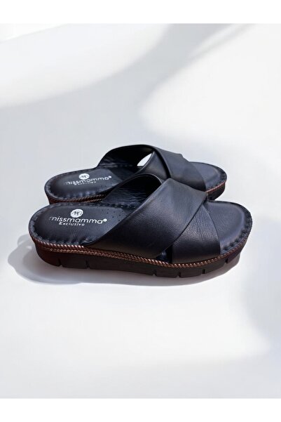 Cozi company Справжня шкіра, повністю ортопедичні, м'яка підошва, чорні жіночі капці