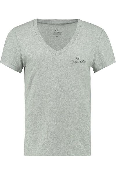 GIORGINA FERRI Tricou premium pentru femei ESS Logo cu decolteu în V Irina