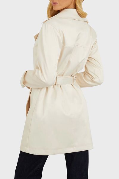 Guess Geaca de dama LUANA SHORT BELTED T bej