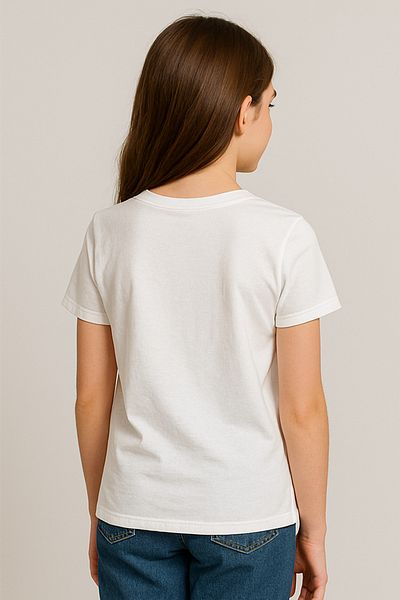 Let's Wear Stay Fresh εμπριμέ 100% βαμβακερό άνετο χτενισμένο μπλουζάκι για κορίτσια