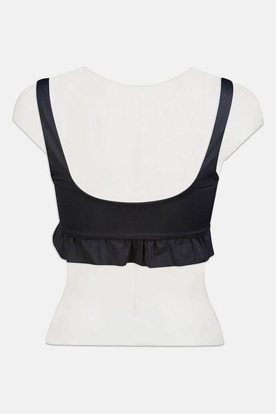 Asos Design Women Square Neck Solid Bikini Top, Black