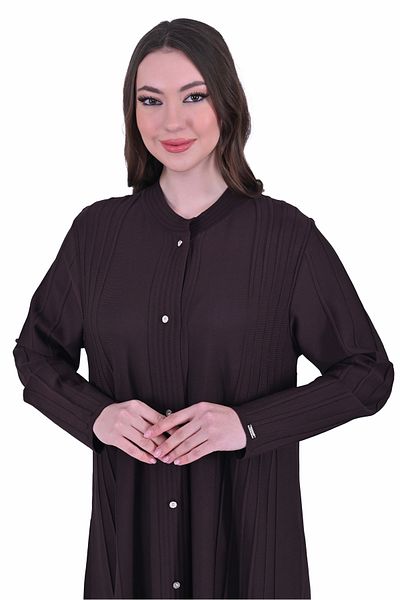 Invee INVEE 6988 سترة تريكو بنية مضلعة