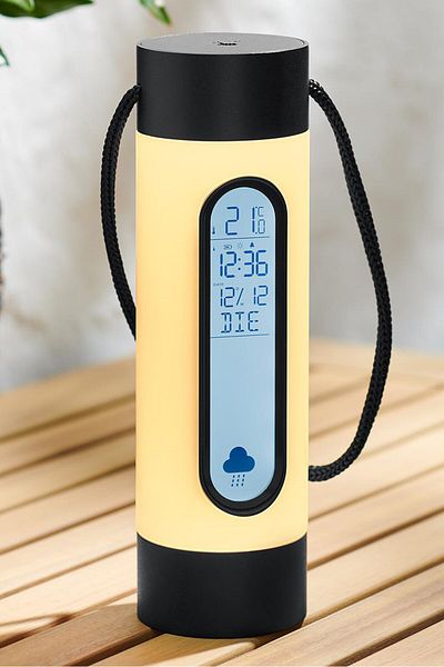Tchibo Battery Powered Weather Station With Light, Yellow