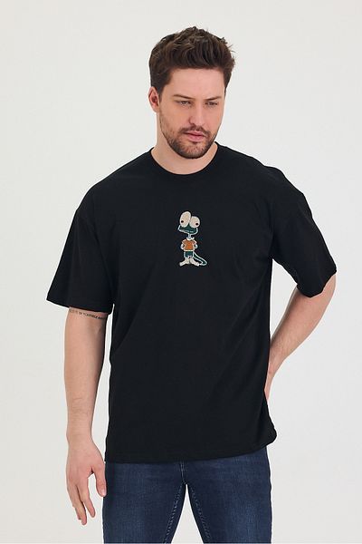 Tarz Cool Tricou oversize casual unisex cu decolteu