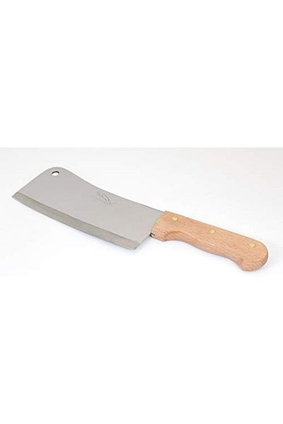 ALMUFARREJ Stainless Steel Cleaver Knife 18122, Wood Silver
