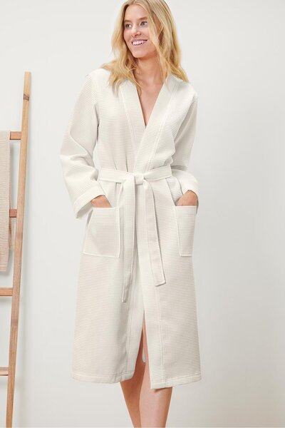 Tchibo Women Textured Long Sleeve Robes, White