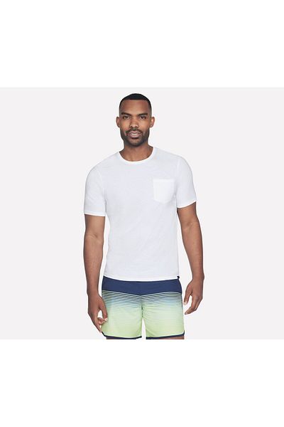 SKECHERS SKECH-BREEZE SLUB POCKET TEE men's t-shirt white