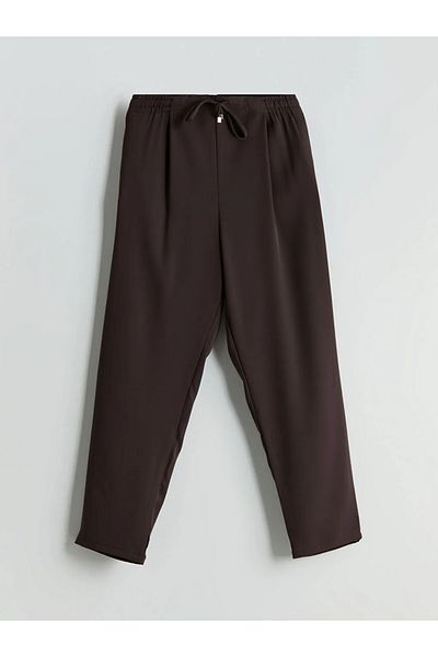 LC Waikiki Γυναικείο παντελόνι LCW Vision Brown Elastic Waist Carrot Cut