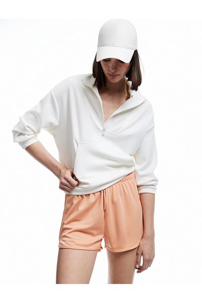 Koton High Waist Comfortable Fit Lace up Mini Sports Shorts