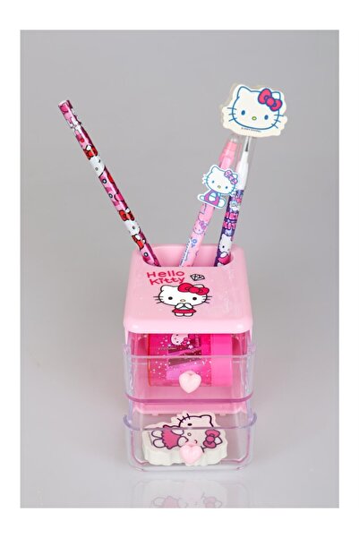 Hello Kitty Dekomus Ile Yeni Sezon Lisanslı Masa Kalemliği,uçlu Kalem,silgi Tepeli Geçmeli Kurşun Ka