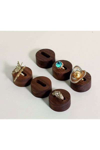 Tiydem Yüzük Sergileme Standı, Ahşap takı sergileme podyumu, takı düzenleyici...