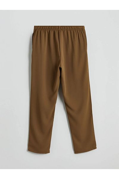 LC Waikiki Γυναικείο παντελόνι LCW Vision Khaki με ελαστική μέση καρότο