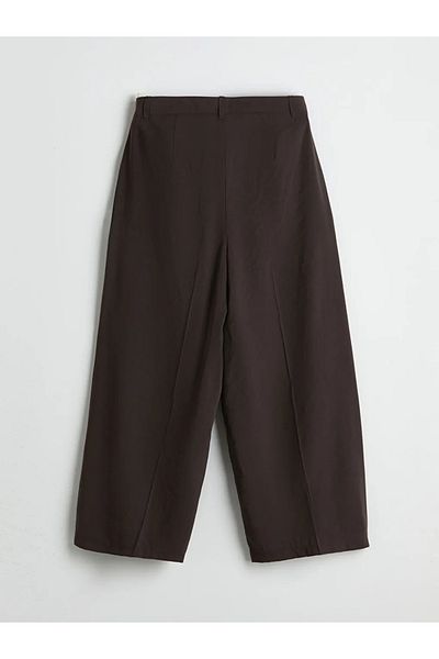 LC Waikiki Pantaloni de damă LCW Vision Brown Standard Fit Wide Leg