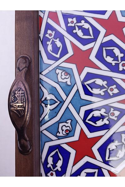 sharp&art Ceramic Tiled Wooden Presentation Tray, with 2 Different Model Options... (43cm-23 cm)