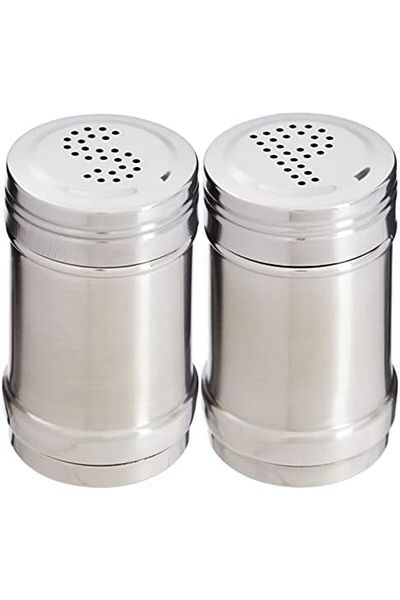 ALMUFARREJ Salt And Pepper Shakers - Modern Kitchen Stainless Steel Salt And Pepper Shakers - 8.9cm