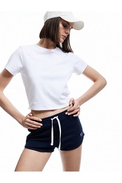 Koton Tricou sport de bază din bumbac, cu mânecă scurtă, cu decolteu, slim