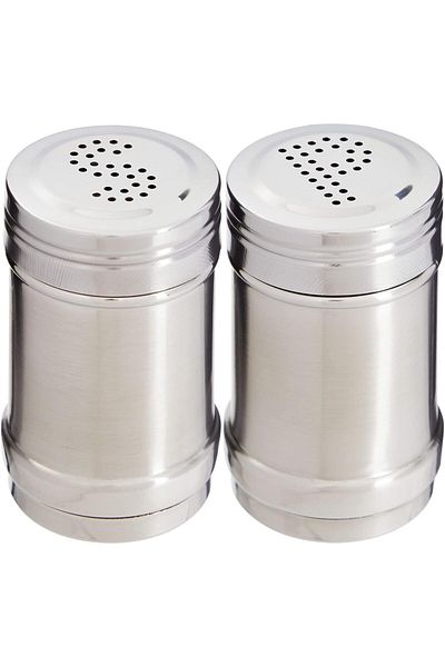 ALMUFARREJ Salt And Pepper Shakers - Modern Kitchen Stainless Steel Salt And Pepper Shakers - 8.9cm
