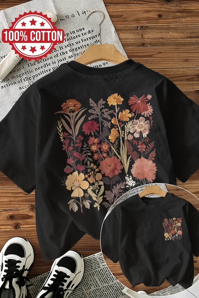 MYADA Tricou Trend cu imprimeu pe spate cu flori naturale premium 23617