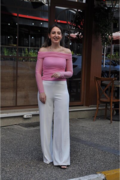 Aska Butik Uzun Klollu Drapeli Bluz