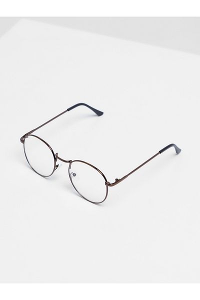BAPPİR Round Model Brownmetal Frame Blue Light Protection Glasses