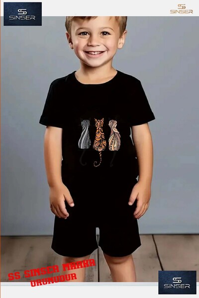 SS SİNSER Παιδικό T-Shirt με Ειδική Στάμπα  "CAT'S BACK IS DULL " 3LU - Σετ μ...