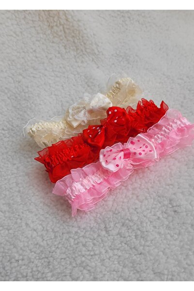 LO ADORO 0-2 років Дівчача дитяча бандана 3 штуки Рожева Червона Кремова